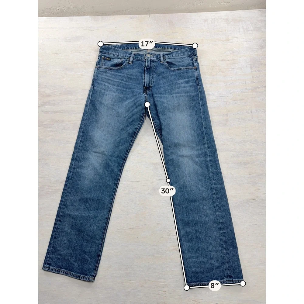Polo Ralph Lauren Jeans Classic Fit 33x30 Straight Leg Blue Denim Mens